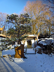 Entrance of the Chinese Landscape Garden in Munich's Westpark.