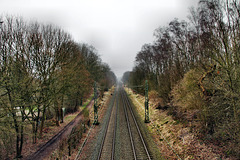 Blick auf die Bergisch-Märkische Eisenbahn (Wattenscheid-Höntrop) / 17.02.2024