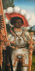 Detail of St. Maurice by Cranach in the Metropolitan Museum of Art, January 2020