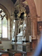 exton church, rutland  (4) c17 campden tomb +1686 by grinling gibbons, glimpsed from outside the locked church