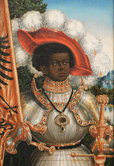 Detail of St. Maurice by Cranach in the Metropolitan Museum of Art, January 2020