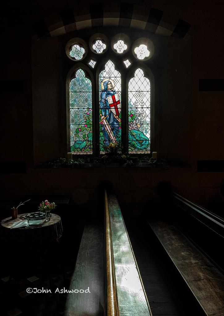 St George stained glass window