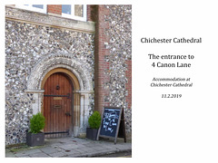Chichester Cathedral door to 4 Canon Lane 2019