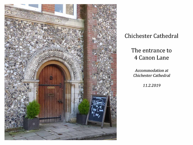 Chichester Cathedral door to 4 Canon Lane 2019