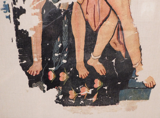 Detail of a Textile Fragment with a Satyr and Maenad in the Metropolitan Museum of Art, December 2023