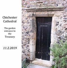 Chichester Cathedral door to Treasury 2019