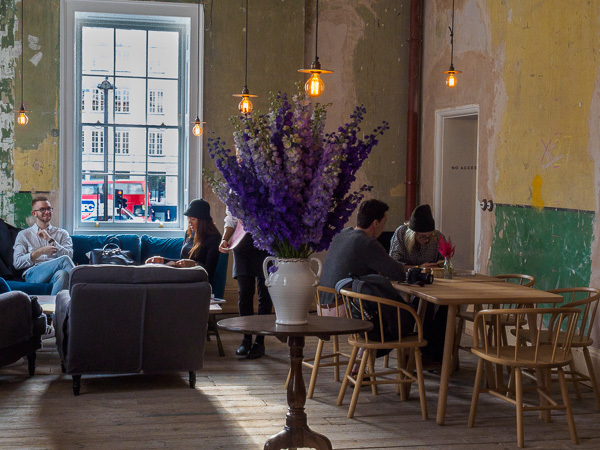 Cafe with flowers