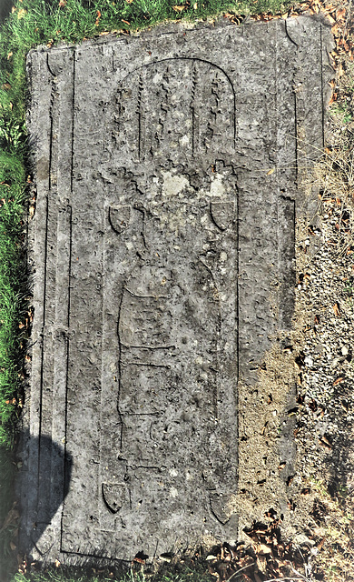 exton church, rutland, large c15 brass matrix relegated to the churchyard(9)