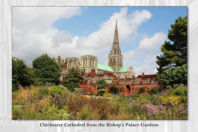 Chichester Cathedral from Bishop's Palace Gardens 6 8 2014 la