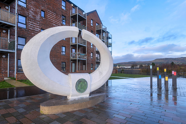 Leven Walkway Sculpture Just before Sunset