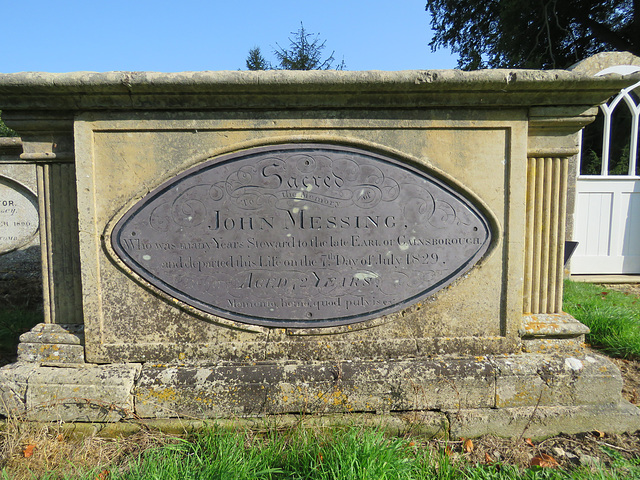 exton church, rutland  (10) c19 tomb of john messing +1829