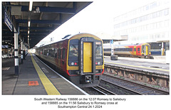 South Western Railway 158886 & 158885 Southampton Central 24 1 2024