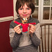 Nephew showing off the doll he made himself