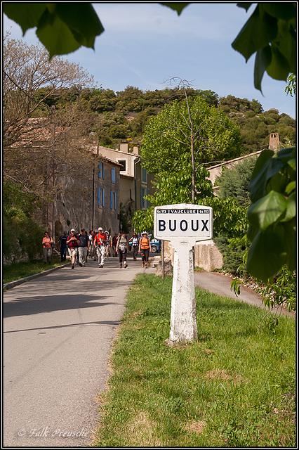 Buoux altes Ortsschild