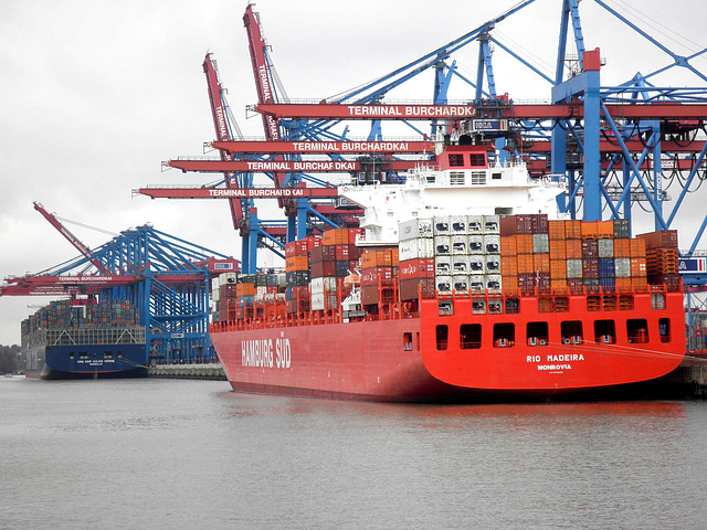 Blick in den Waltershofer Hafen