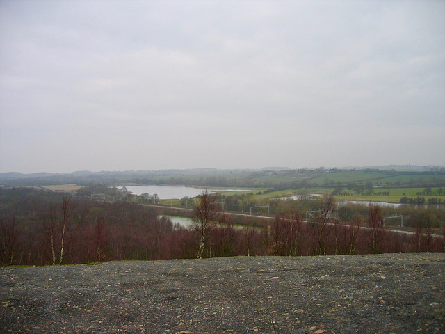 View from the Spoil Heap near Alvecote looking towards Shuttington on a grey March afternoon