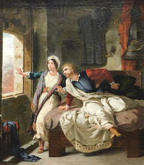 Detail of Rebecca and the Wounded Ivanhoe by Delacroix in the Metropolitan Museum of Art, January 2020