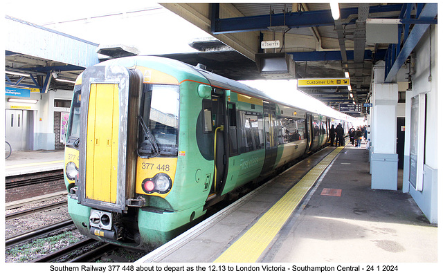 Southern Railway 377 448 Southampton Central 24 1 2024