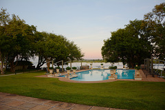 Zambia, Morning at the Pool in the Royal Livingstone Hotel