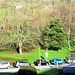 Looking out over the staff parking area