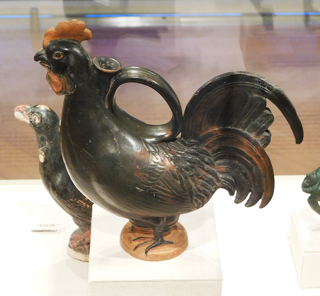 Etruscan Terracotta Askos in the Form of a Rooster in the Metropolitan Museum of Art, January 2018