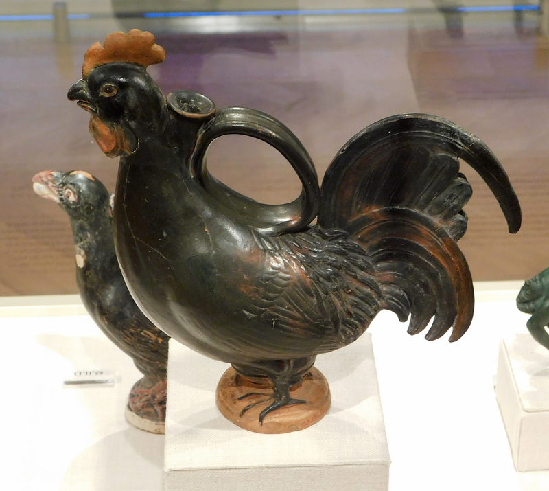 Etruscan Terracotta Askos in the Form of a Rooster in the Metropolitan Museum of Art, January 2018