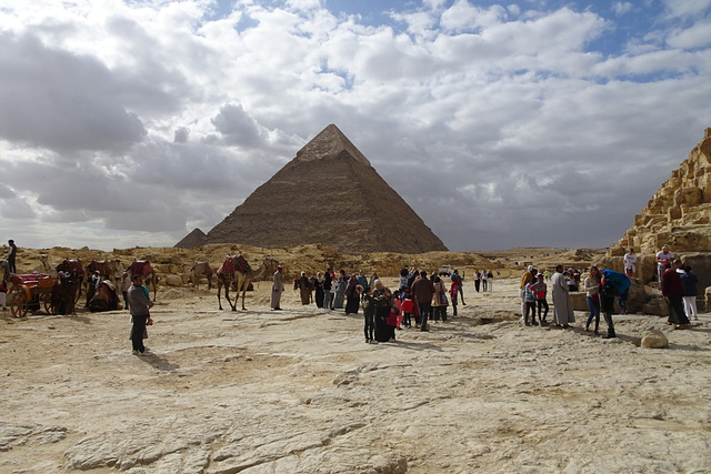 Camel Riders On The Giza Plateau