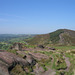 Looking from Hen Cloud (410m) to Rockhall and the wooded section of The Roaches