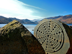 View towards Borrowdale over the Centenary Stone, Derwent Water