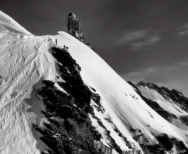 Jungfraujoch, its Observatory and climbers