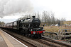 LMS Jubilee 45627 SIERRA LEONE at Ribblehead Station with 1Z72 07:35 Manchester Victoria - Carlisle The Winter Cumbrian Mountain Express 22nd January 2022