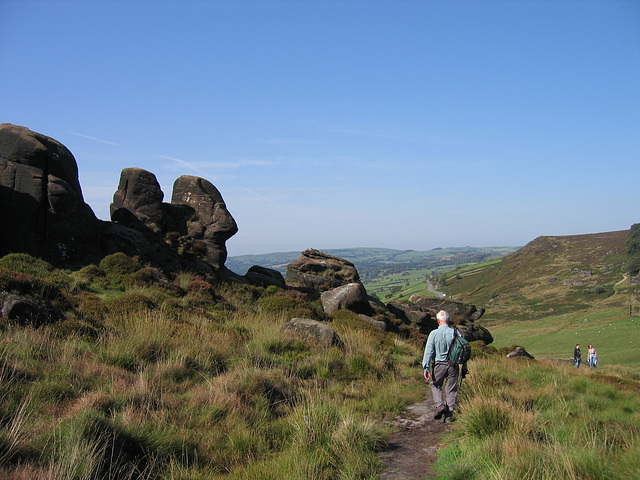 The descent from Hen Cloud towards Well Farm