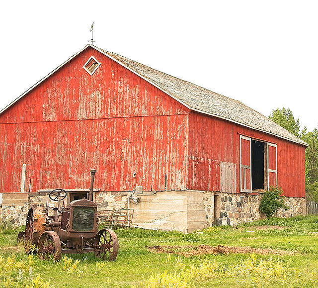 barn with weathervane