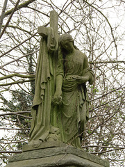 abney park cemetery, london,late c19 mourner and cross