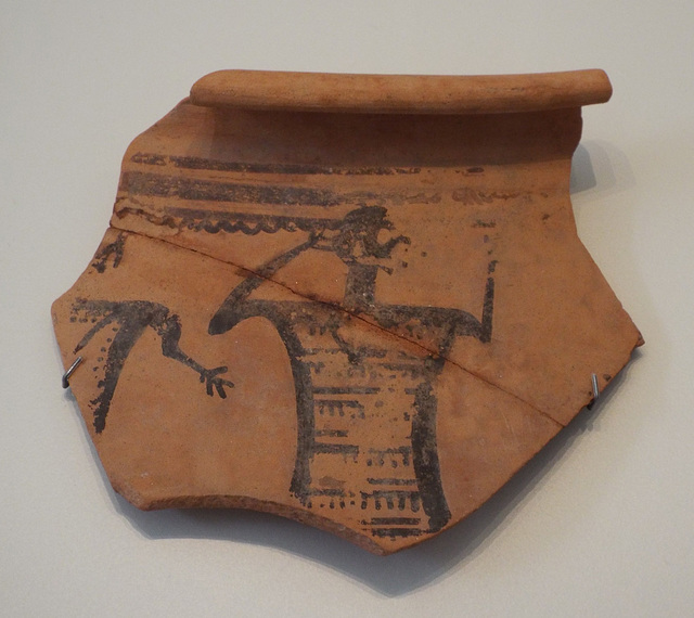 Celtiberian Vessel Fragment with Figures in the Archaeological Museum of Madrid, October 2022