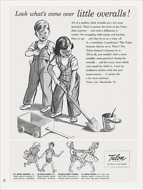 Talon Fasteners Ad, 1949