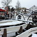 snowy benches