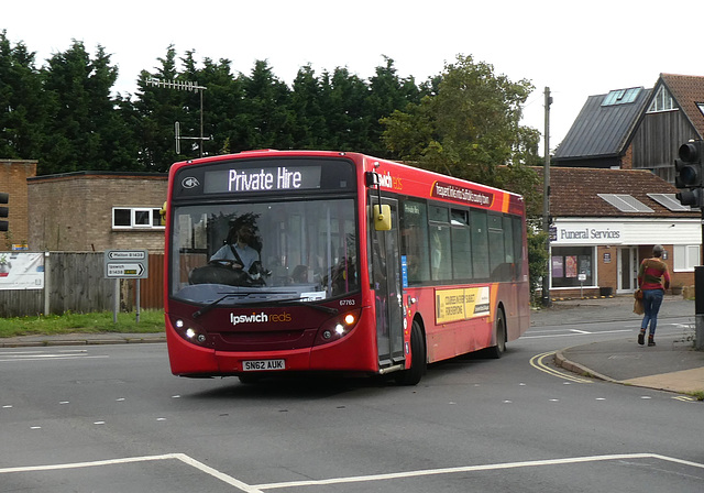 First Eastern Counties Buses 67763 (SN62 AUK) in Woodbridge - 21 Sep 2023 (P1160525)