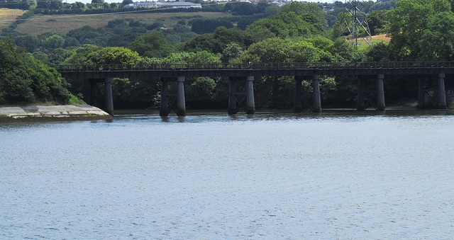 rail bridge across tamerton lake, devon