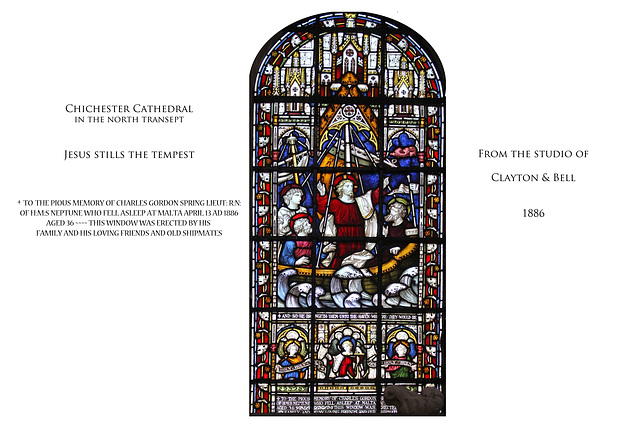 Chichester Cathedral - Jesus stills the tempest IM Chas Spring by Clayton & Bell 1886