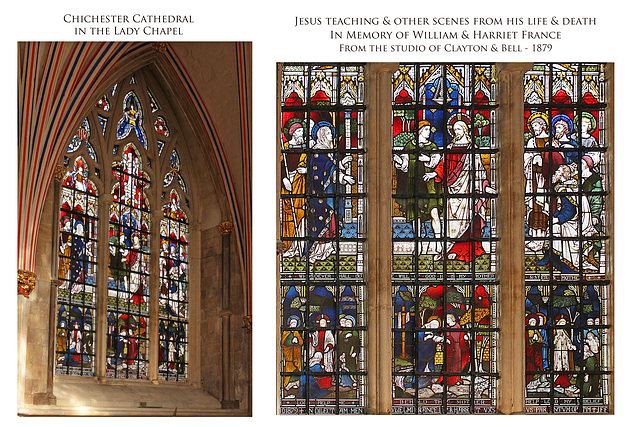 Chichester Cathedral - Jesus teaching - IM W & H France by Clayton & Bell 1879