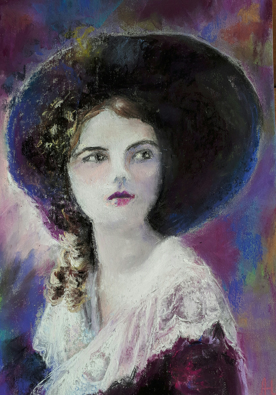 portrait vintage romantique - pastel