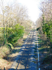 Chemin de fer derrière le parc...