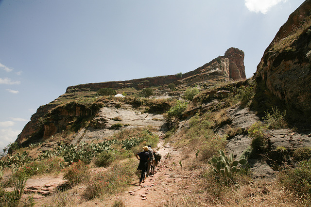 Erar to Shimbrety trek - climbing the escarpment