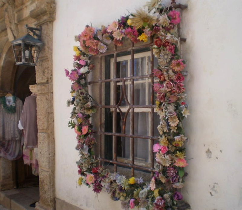 Door and window of clothes shop.