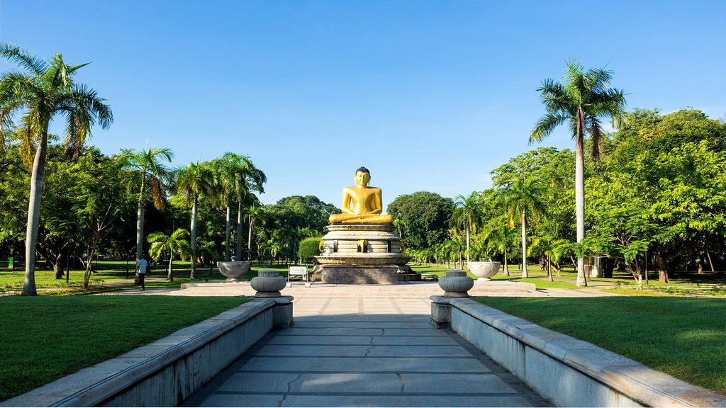 Victoria Park with the Buddha Statue, Colombo, Sri Lanka