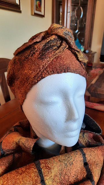 felt turban in autumn colours