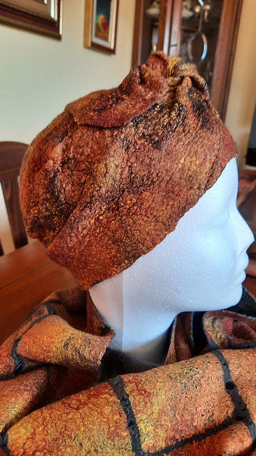 felt turban in autumn colours