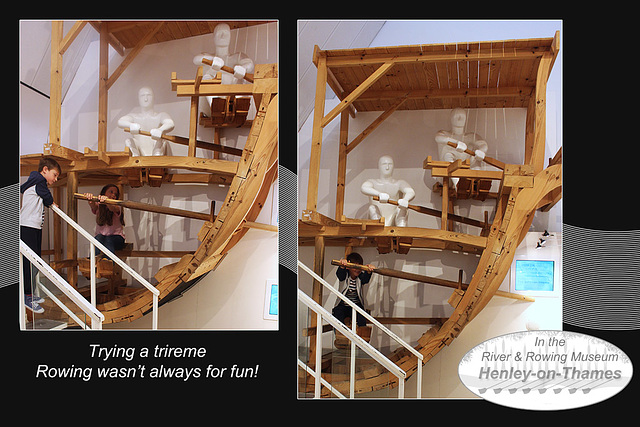 Trying a trireme at the River & Rowing Museum - Henley - 19.8.2015