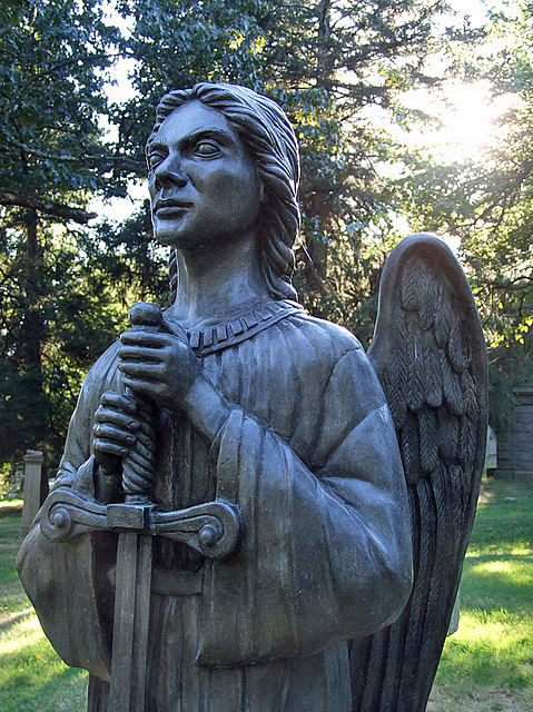 Angel Holding a Sword in Greenwood Cemetery, September 2010